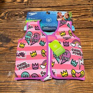 NEW Speedo Kids Swimming Life Jacket Vest Pink Medium Age 2-4 UPF 50+ protection